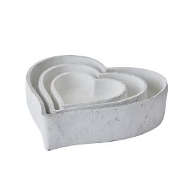 Large Matt White Ceramic Dishes - Set Of 3