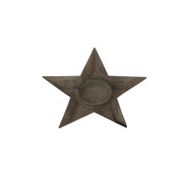 HERITAGE Rustic Metal Star Tealight Holder - Brown