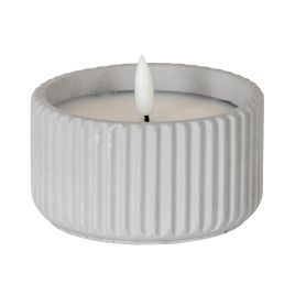 Luxo Natural Glow Chalk Ribbed LED Candle - Small