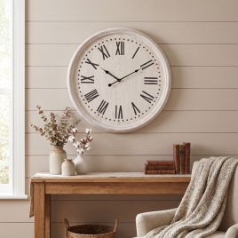 ALBASTRO Wash Clock With Black Numerals - White