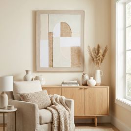 ATELIER Linen Textured Canvas in Frame - Multi Colour