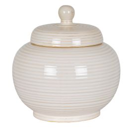 ARCADIA Small Lidded Ceramic Jar - White