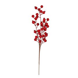 CRIMSON Festive Berry Branch Spray - Red