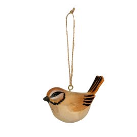 TIMBER Wooden Tawny Bird Decoration - Brown