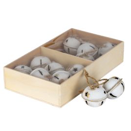 FERRO Twelve Metalic Bells in Wooden Box - Multi Colour