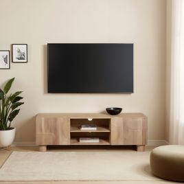 ASHTON Solid Wood TV Cabinet - Oak Finish