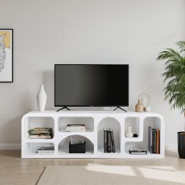 GEON Geometric Large TV Cabinet - White