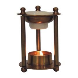Antique Brass Oil Burner Set - Jasmine, Cinnamon, Citronella