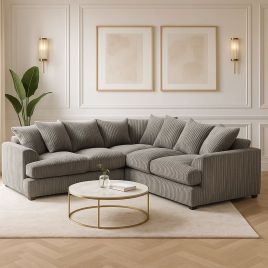Jamba Double Padded Fabric Grey Corner Sofa