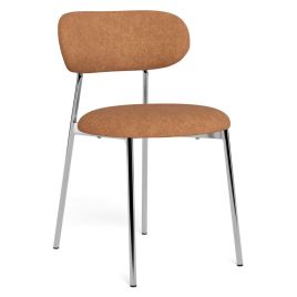 MELODY Fabric Dining Chair with Chrome Base Set of 2 - Terracotta