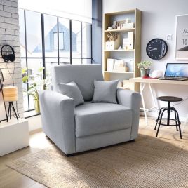BRISTOL Velvet Single Sofa Bed - Light Grey