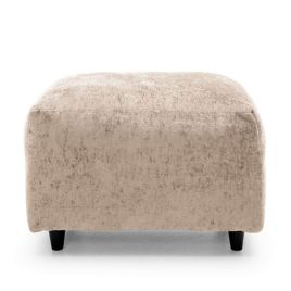 GILLIVER Crushed Chenille Fabric Footstool - Cream
