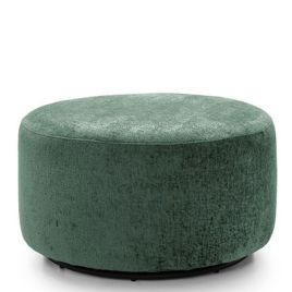 GILLIVER Crushed Chenille Fabric Swivel Footstool - Rifle Green