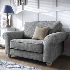 ZAZZLES Chenille Fabric Cuddle Chair - Steel Grey