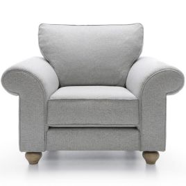 ZAZZLES Chenille Fabric Armchair - Light Grey