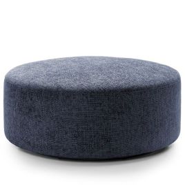 ZAZZLES Smart Linen Large Swivel Footstool - Dark Blue