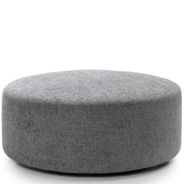 ZAZZLES Smart Linen Large Swivel Footstool - Steel Grey