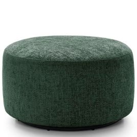 ZAZZLES Smart Linen Swivel Footstool - Jungle Green