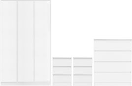 MALDEN 3 Door Wardrobe Set 4 Piece - White