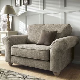 ZAZZLES Chenille Fabric Cuddle Chair - Taupe