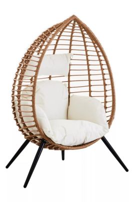 NAVAGIO Natural Rattan Effect Chair - Brown