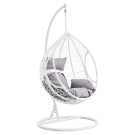 NAVAGIO Cut Out Sides Egg Hanging Chair - White