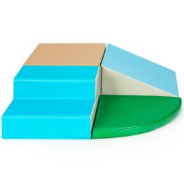 LOONMO 4 Pieces Climb and Crawl Foam Play Set for Toddlers Preschoolers-Blue