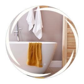 70cm Round LED Bathroom Mirror with Memory Function