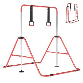 AVIRA Expandable Gymnastic Bar for Kids 4-Level Height Adjustable Gymnastic Bar-Red