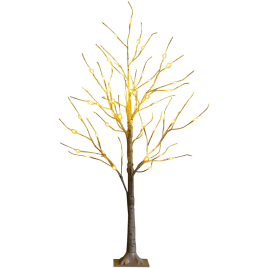 Silver Christmas Twig Tree with Warm White LEDs - Silver