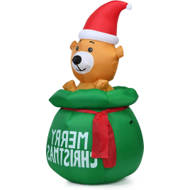Inflatable Christmas Bear with LED Lights 1.5 m - White