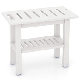 Waterproof HDPE Shower Bench Bath Stool-White