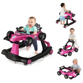 Baby Walker - 4-in-1 Baby Push Walker with Adjustable Height and Speed-Rose