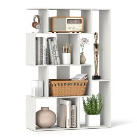 TARERE 6-Cube Open-back Geometric Bookshelf with Anti-tip Kits-White
