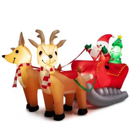Inflatable Christmas Santa Claus with LED Lights & Blower - Red