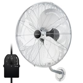 ALLVICK 20 Inch Metal Wall Mount Fan with 3 Speeds-Silver