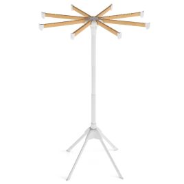 Foldable Laundry Drying Rack with 8 Bamboo Hanging Rods and 4-Legged Design