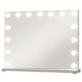 WAVOR Hollywood Vanity Mirror with 3 Light Colors and Adjustable Brightness-White-M