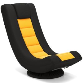 ONNOVI 360deg Swivel Gaming Chair 4 Position Adjustable Folding Floor Sofa-Yellow