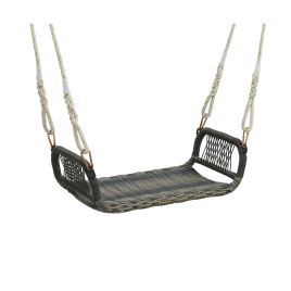 Porch Swing - Patio Backless Rattan Swing Bench with Hanging Ropes