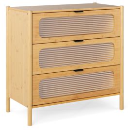 NOVARK Oak Finish Chest of Drawers - Medium-sized, 3 Drawers