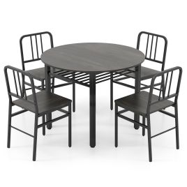 COANRA 5 Piece Dining Table Set with Storage Rack for Dining Room
