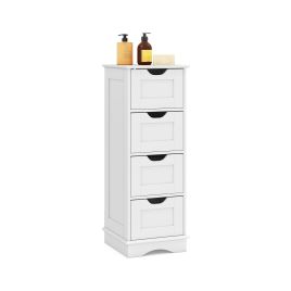ULDA 4-Drawer Bathroom Cabinet Narrow Floor Standing Cabinet-White