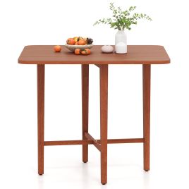 HAVERIX Extendable Dining Table Drop Leaf Kitchen Table for Small Spaces with X-shaped Frame-Walnut