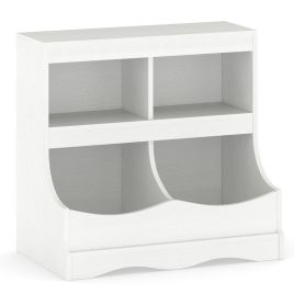 LENOR Multi-Bin Toy Storage Cabinet for Children's Room and Playroom-White