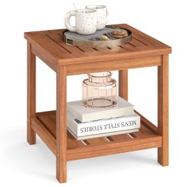 Outdoor Side Table 2-Tier Versatile End Table Accent Table
