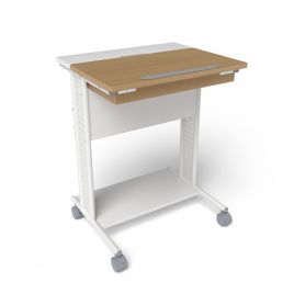 Rolling Portable Desk Laptop Desk C-Shaped Computer Cart-Natural