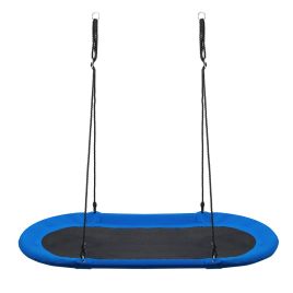 NARLIX 150 cm Oval Swing with Height-Adjustable Rope for Outdoor Indoor-Blue