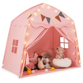 INARCO Kids Play Tent Bed Tent Extra Large with Lights for 3-12 Years Old-Pink