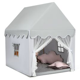 RYLCREST Kids Play Tent with Padded Mat Indoor Playhouse-Grey
